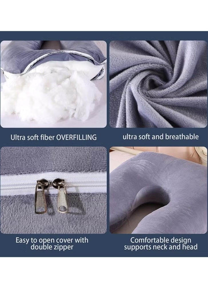 EHOME Pregnancy Pillow, U-Shape Maternity Pillow with Removable Cover, Full Body Pillow for Pregnant Women, 70*130cm  - Image 3