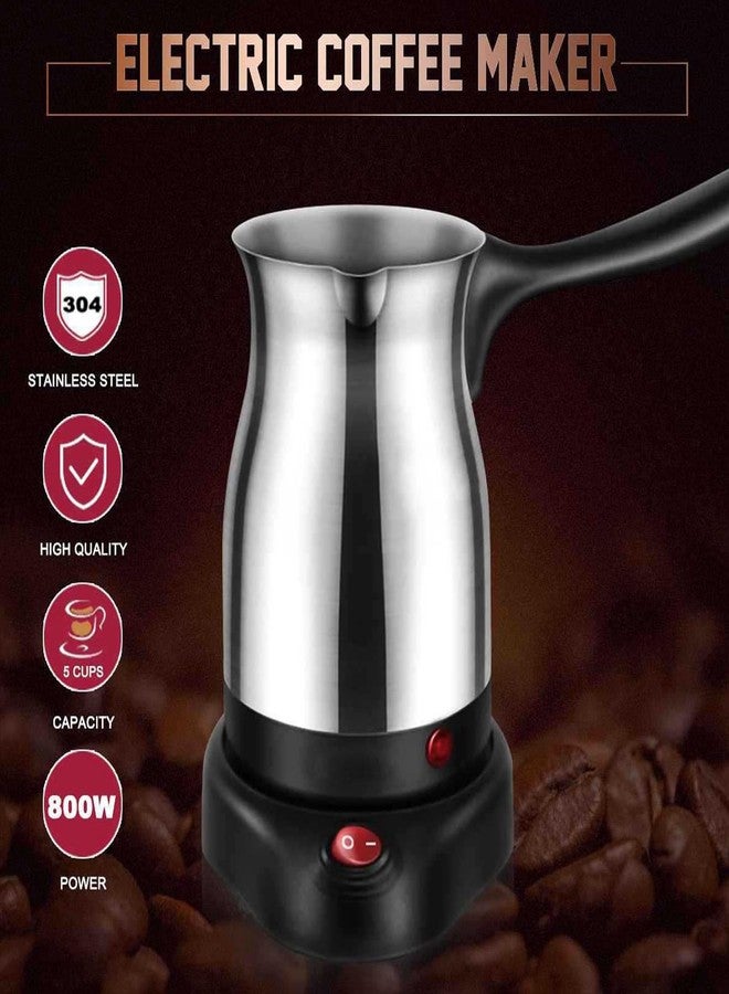 Pomya Turkish Coffee Maker, Turkish Electric Coffee Maker Machine, 5 to 6 Cup Brewing Capacity, for Delicious Turkish & Greek Coffee, Stainless Steel Turkish Coffee Pot 600ml - Image 2