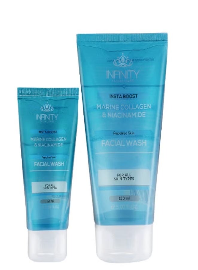 إينفينيتي غسول الوجه إنستا بوست للعناية بالوجه بالكولاجين البحري والنياسيناميد 150 مل + 50 مل - Image 1
