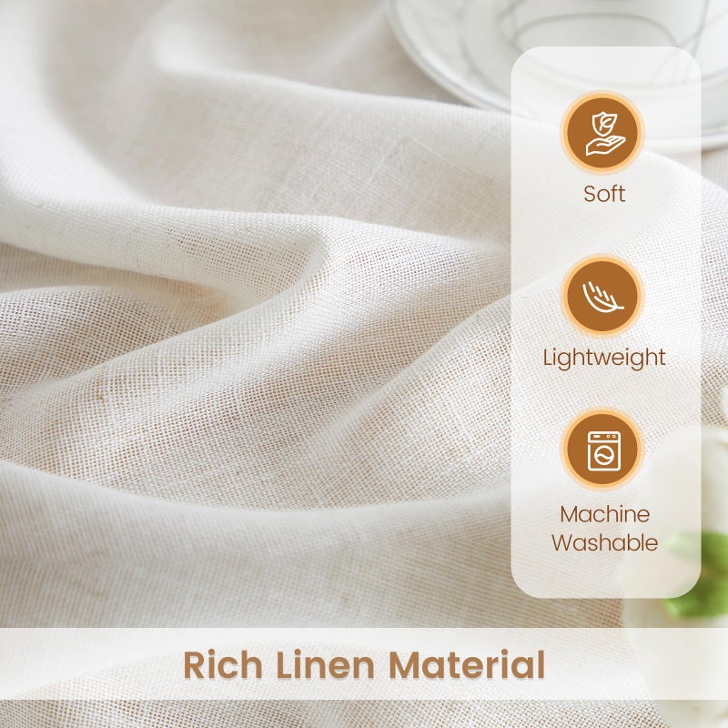 دريمينج كاسا الحلم كاسا نصف الكتان الستائر لغرفة المعيشة ستائر الضوء الطبيعية لترشيح 84 بوصة طويلة 1 لوحة جيب الستائر الستائر واسعة النافذة مع التبويب الخلفية الطبيعية w100 x l84 - Image 2