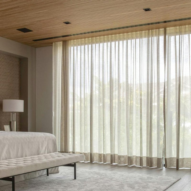 دريمينج كاسا الحلم كاسا نصف الكتان الستائر لغرفة المعيشة ستائر الضوء الطبيعية لترشيح 84 بوصة طويلة 1 لوحة جيب الستائر الستائر واسعة النافذة مع التبويب الخلفية الطبيعية w100 x l84 - Image 1