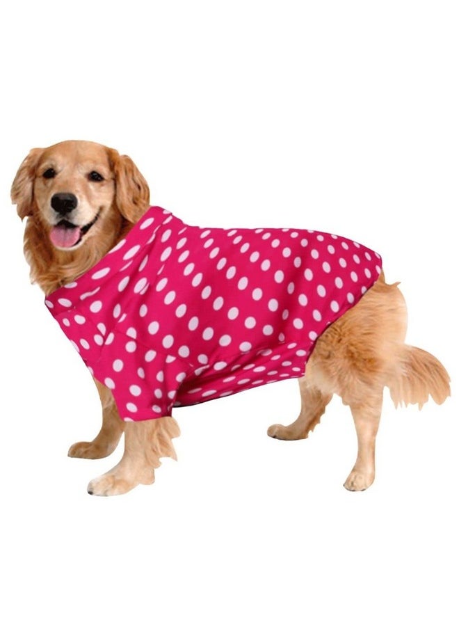 Sage Square Funky Soft Material Dog Shirt | Cool/Funky Print Pet | Soft Light Weight | Comfortable & Breathable Dog Clothing | Trendy Vest Outfit (Medium - 18 Inch) (Polka Pink)  - Image 1