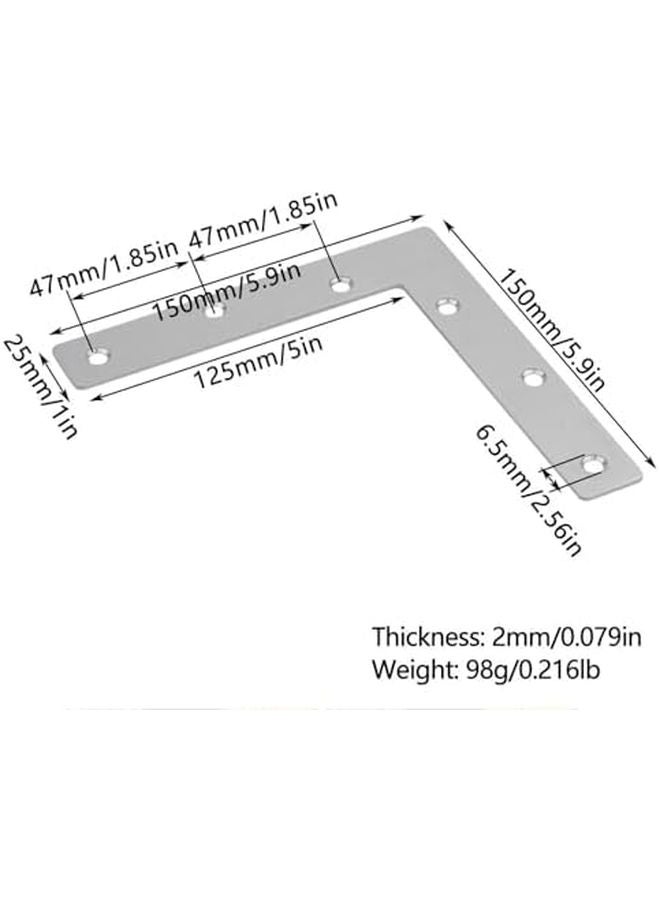 15 قطعة من قوس الزاوية على شكل حرف L مقاس 150 مم للأثاث والرفوف والخزائن وإصلاح المعادن والخشب - Image 3