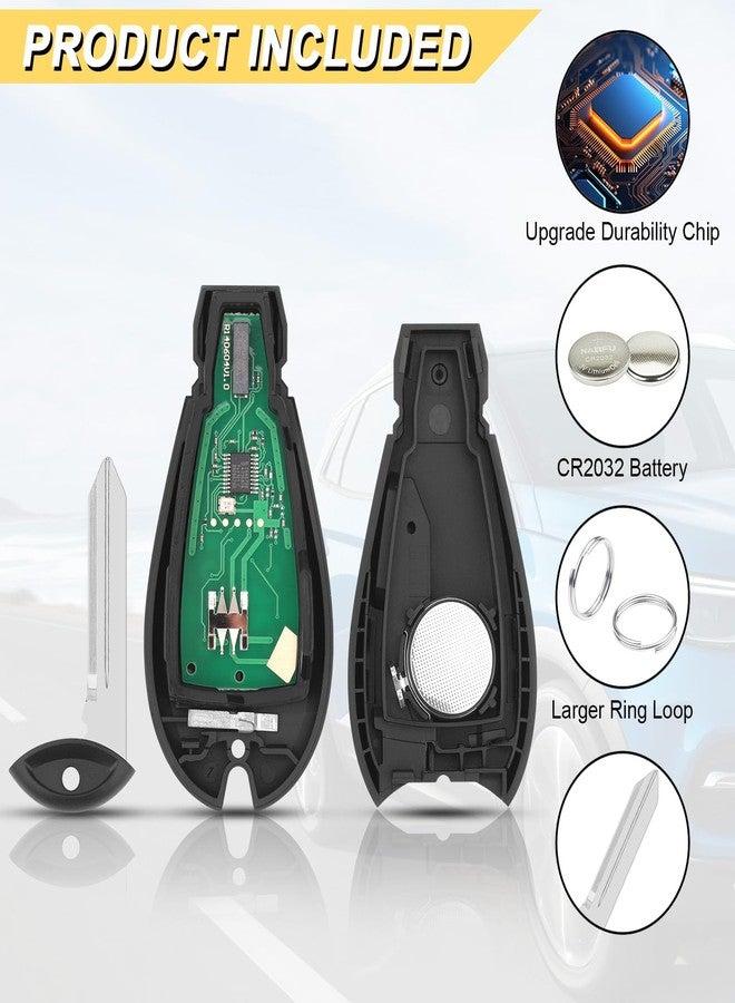 Vurkcy Key Fob Replacement for 2013-2021 Ram 1500 2500 3500 4500 5500/19-21 Ram 1500 Classic Car Keyless Entry Remote Control,GQ4-53T,3 Buttons,2Pcs - Image 5