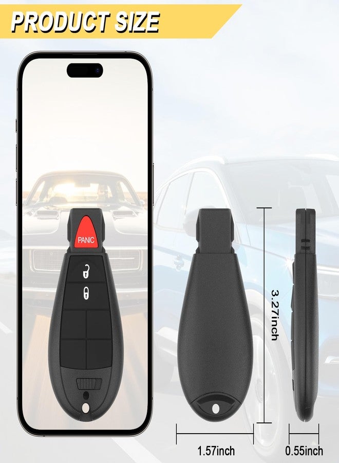 Vurkcy Key Fob Replacement for 2013-2021 Ram 1500 2500 3500 4500 5500/19-21 Ram 1500 Classic Car Keyless Entry Remote Control,GQ4-53T,3 Buttons,2Pcs - Image 4