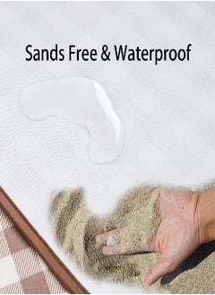 FashionLive Beach Blanket Extra Large Picnic Blanket Sand Free Waterproof Outdoor Indoor Blanket Lightweight Easy Fold Handy Mat Portable Beach Mat For Camping Hiking Travel Park Grass  - Image 2