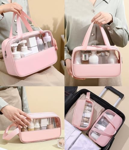 3pcs Transparent Cosmetic Bag Vacation Bag Small Makeup Skin Care Products Case Beach Bag Organizer Pouch Underwear Bag Hand Case Toiletry Bag Tote Makeup Brush Business Case - Image 2