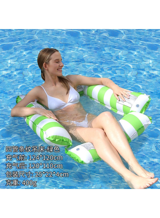 S New Product: Swimming Pool Entertainment Folding Mesh Inflatable Hammock, Thickened Pvc Four-tube Leaf-shaped Water Float