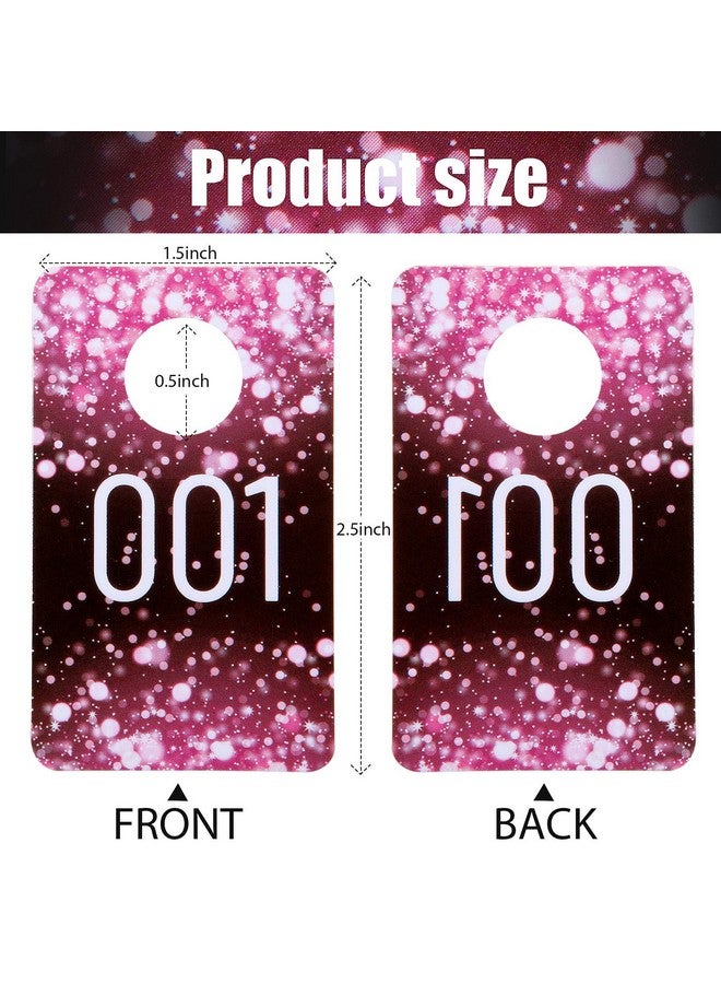 Jetec Jetec Live Plastic Number Tags, Consecutive Reusable Normal and Mirrored Image Number Tags for Live Coat Room Hanger Cards(Pink, 200 Pieces) - Image 2
