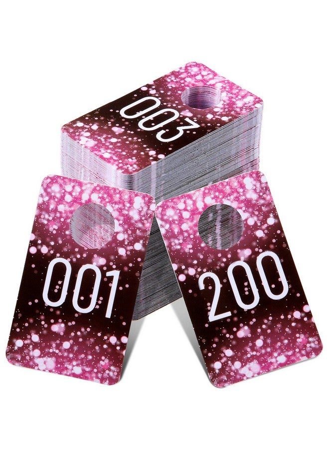 Jetec Jetec Live Plastic Number Tags, Consecutive Reusable Normal and Mirrored Image Number Tags for Live Coat Room Hanger Cards(Pink, 200 Pieces) - Image 1