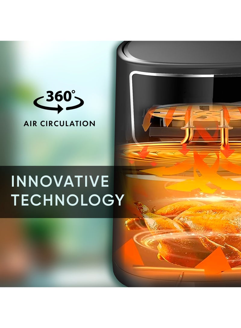 Roko3D Air Fryer ROKO 3D Digital – 8-in-1 Multi-Function Kitchen Appliance | Air Fry, Bake, Roast & More | Oil-Free Cooking for Healthy Meals | User-Friendly Digital Controls, Preset Cooking Modes, Adjustable Timer | Easy to Clean Nonstick Basket | Modern Black Matte Look - Image 4