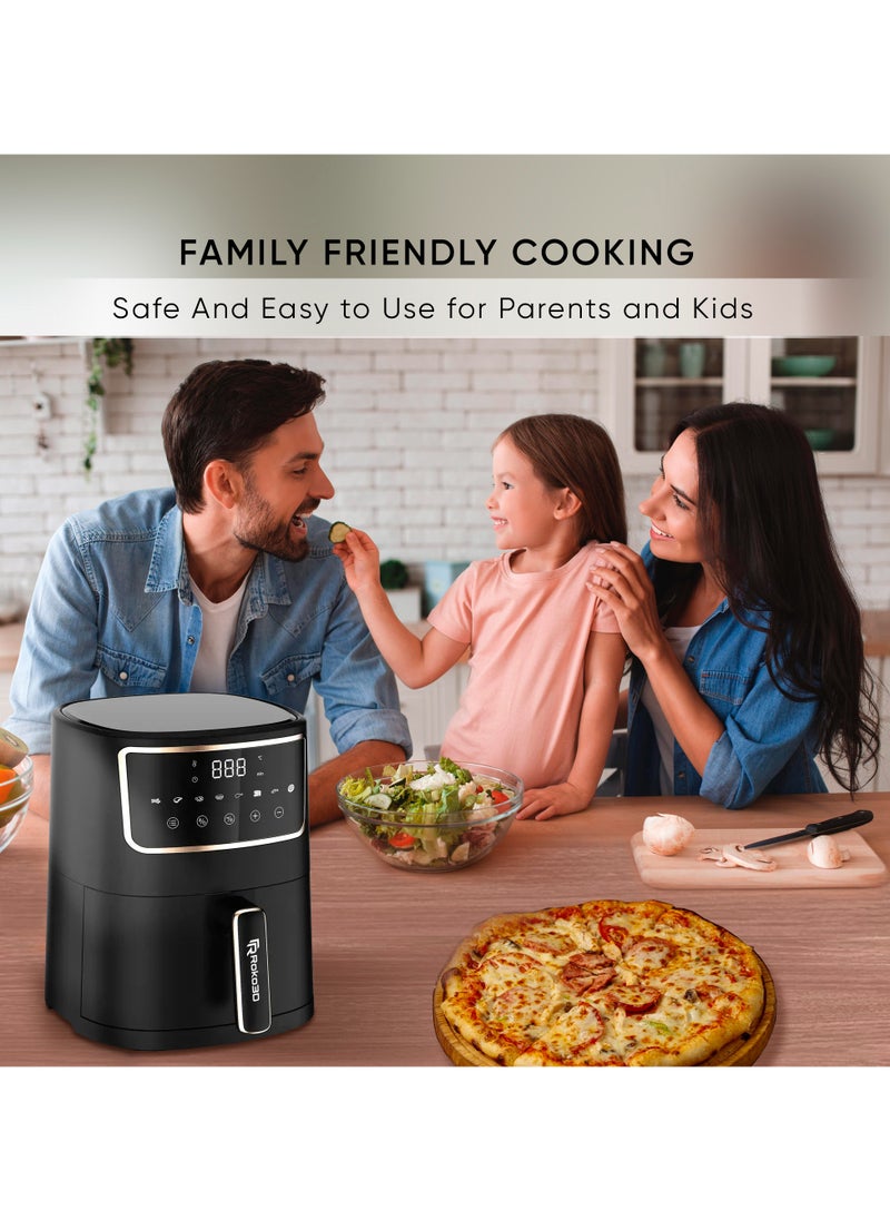 ROKO 3D Digital Air Fryer – 8-in-1 Multi-Function Kitchen Appliance | Air Fry, Bake, Roast & More | Oil-Free Cooking for Healthy Meals | User-Friendly Digital Controls, Preset Cooking Modes, Adjustable Timer | Easy to Clean Nonstick Basket | Modern Black Matte Look - pzsku/ZF9CE82BFC3CDF93EBFA9Z/45/_/1739788481/a96391fc-1766-45e2-a626-c87ddbfa6327