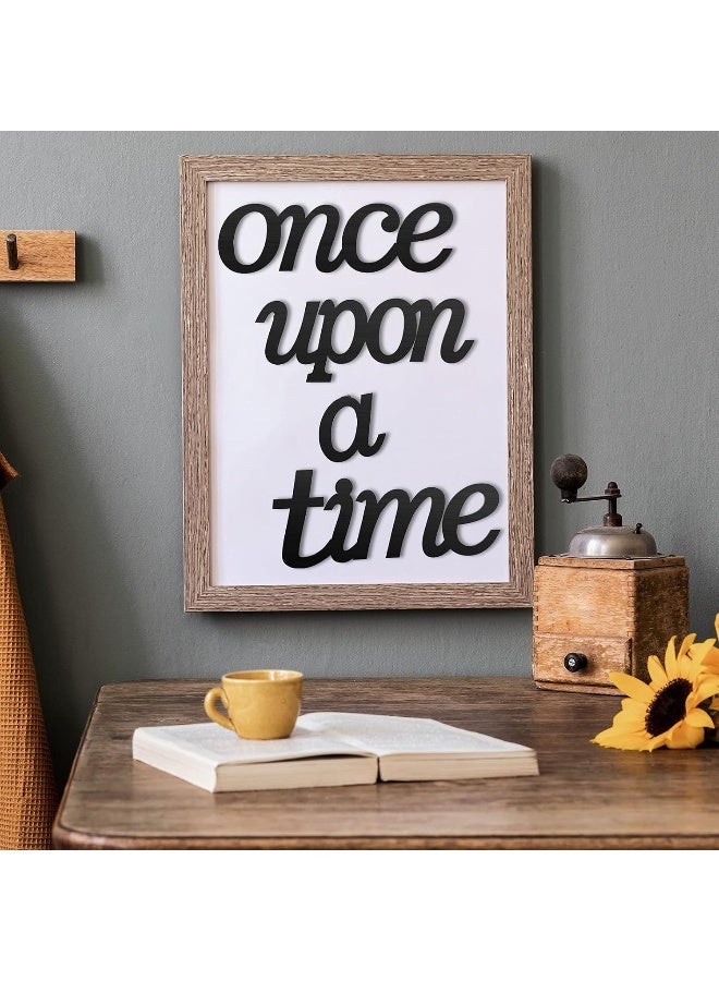 TPGP 4 Pieces Rustic Wooden Wall Decor Once Upon a Time Sign Creative Sentence Words Free-Standing Decoration Cutout Word Art Signs for Home - Image 4