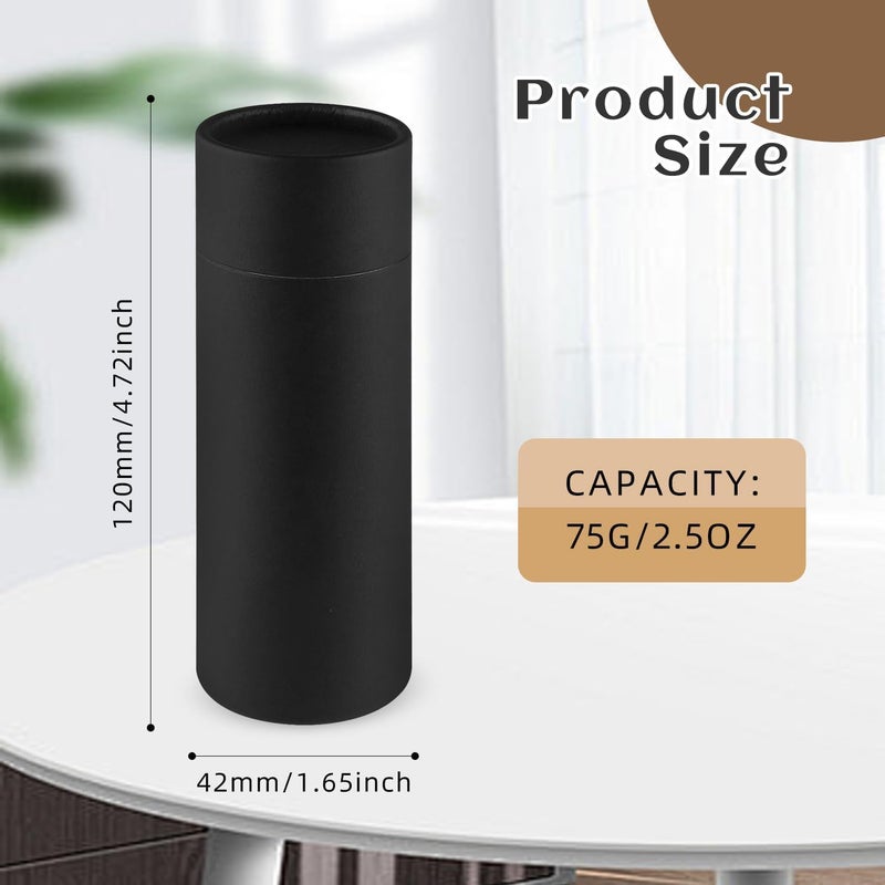 HZYH 10 Pcs 75g/2.5oz Paperboard Deodorant Tubes Refillable,Cardboard Tubes Empty Solid Perfume Container Lotion Sticks Jars for DIY Cosmetic Samples Deodorant - Black - Image 2