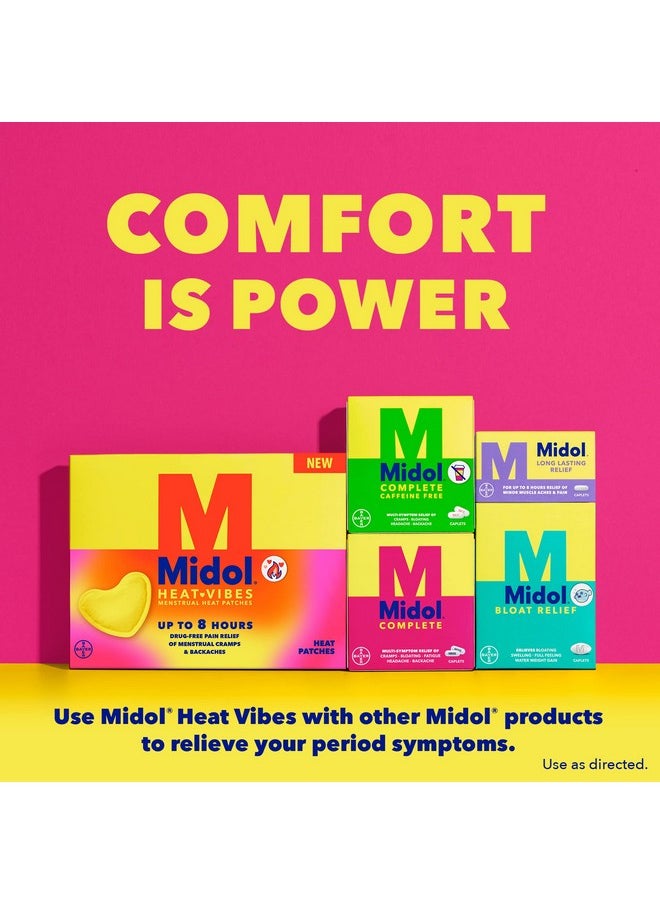 Heat Vibes Menstrual Patches 3 Ct: Midol Heat Vibes Menstrual Pain Relief Heat Patches For Period Cramp And Backache Relief - Pack Of 3