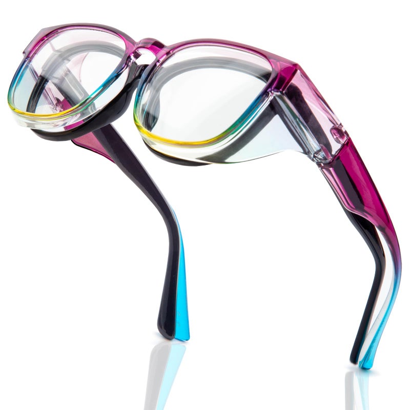 LianSan Safety Glasses Over Eyeglasses for Women AntiFog Goggles Fit Over Eyewear for ANSI Z871 CertifiedMulticolor