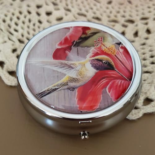 Houder Designer Pill Box by Houder - Decorative Pill Case with Gift Box - Carry Your Meds in Style (Hummingbird) - Image 3