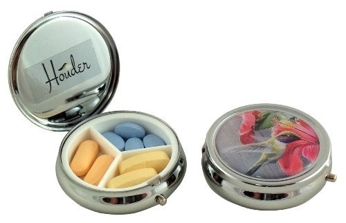 Houder Designer Pill Box by Houder - Decorative Pill Case with Gift Box - Carry Your Meds in Style (Hummingbird) - Image 2