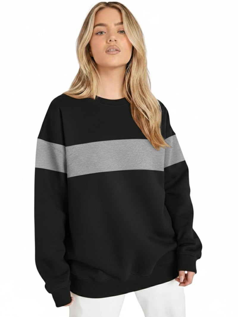 LEOTUDE Women’s Loose fit Round Neck Sweatshirt for Women (GRL_W11_SP-XOD9_P_ZGrey_S) - Image 1