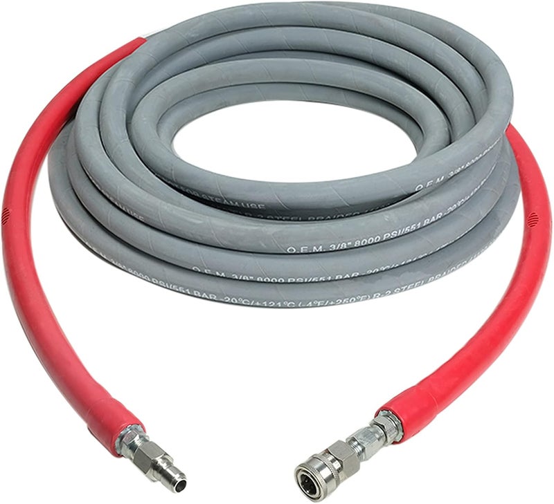 Simpson Simpson Cleaning 41184 Wrapped Rubber 8000 PSI Pressure Washer Hose Hot and ColdWater Use Industrial Strength 38 Inch Inner Diameter 50 Feet Gray  - Image 1