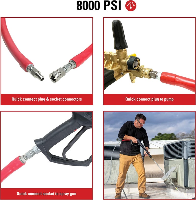 Simpson Simpson Cleaning 41184 Wrapped Rubber 8000 PSI Pressure Washer Hose Hot and ColdWater Use Industrial Strength 38 Inch Inner Diameter 50 Feet Gray  - Image 3