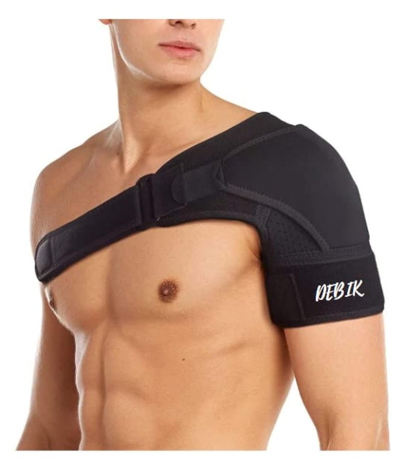 DEBIK | Shoulder Brace For Women And Men, Adjustable Neoprene Torn Rotator Cuff Shoulder Stabilizer Support For Injury Prevention Immobilizer, Labrum_Tear, Frozen Pain, (Left) - Image 1