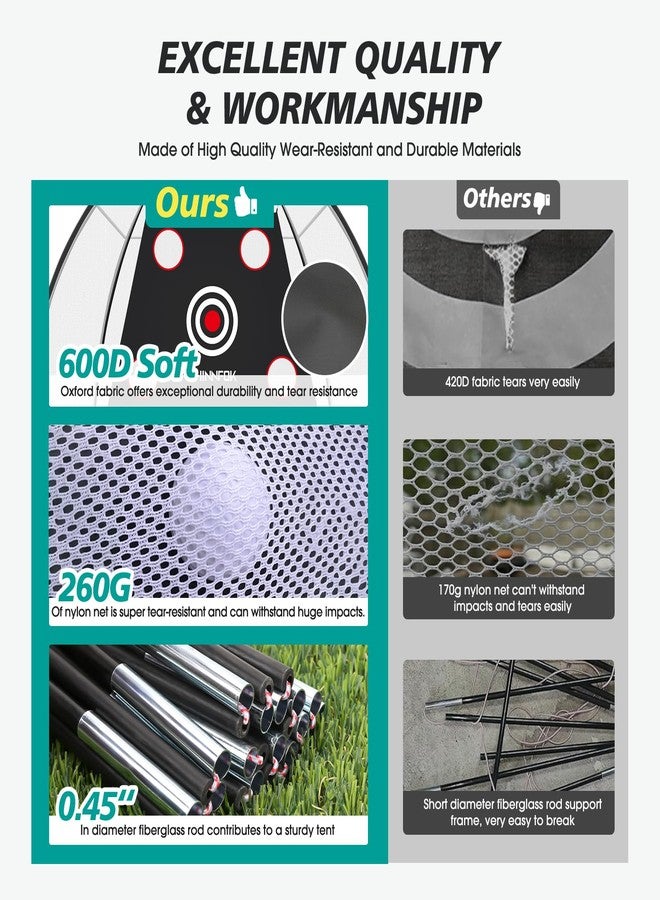 THINNFOK Golf Net, Golf Practice Net and Golf Mat, Golf Hitting Aid Nets 10x7FT for Backyard Driving Chipping Swing Training with Target Mats Real Balls for Indoor Outdoor, Golf Gifts for Men Dad Golfers - Image 3