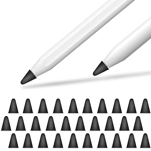 YINVA Cover Compatible with Apple Pencil Tips Silicone Nib Cap Accessories for Apple Pencil 1st and 2nd Generation(30 PCS,Black) - Image 1