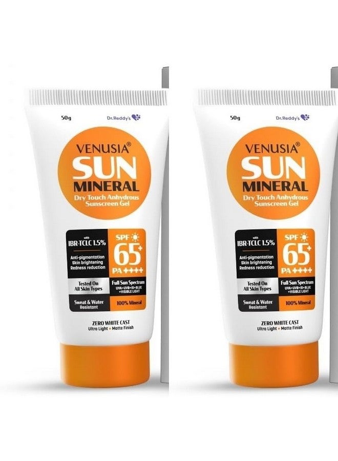 VENUSIA Dr. Reddy's Mineral SPF 65 | Full Spectrum Protection - UVA, UVB, Blue Light, Visible Light | Dermatologist Recommended | For Anti-pigmentation | Sun Damage Repair | 50g (Pack of 2) - Image 1
