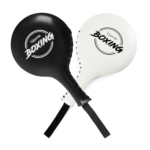Valleycomfy 2 Pack Boxing Target Paddles,Taekwondo Kick Pads,MMA Punching Paddles,Kickboxing Striking Target Pads,Martial Arts Training Paddles(White) - Image 1