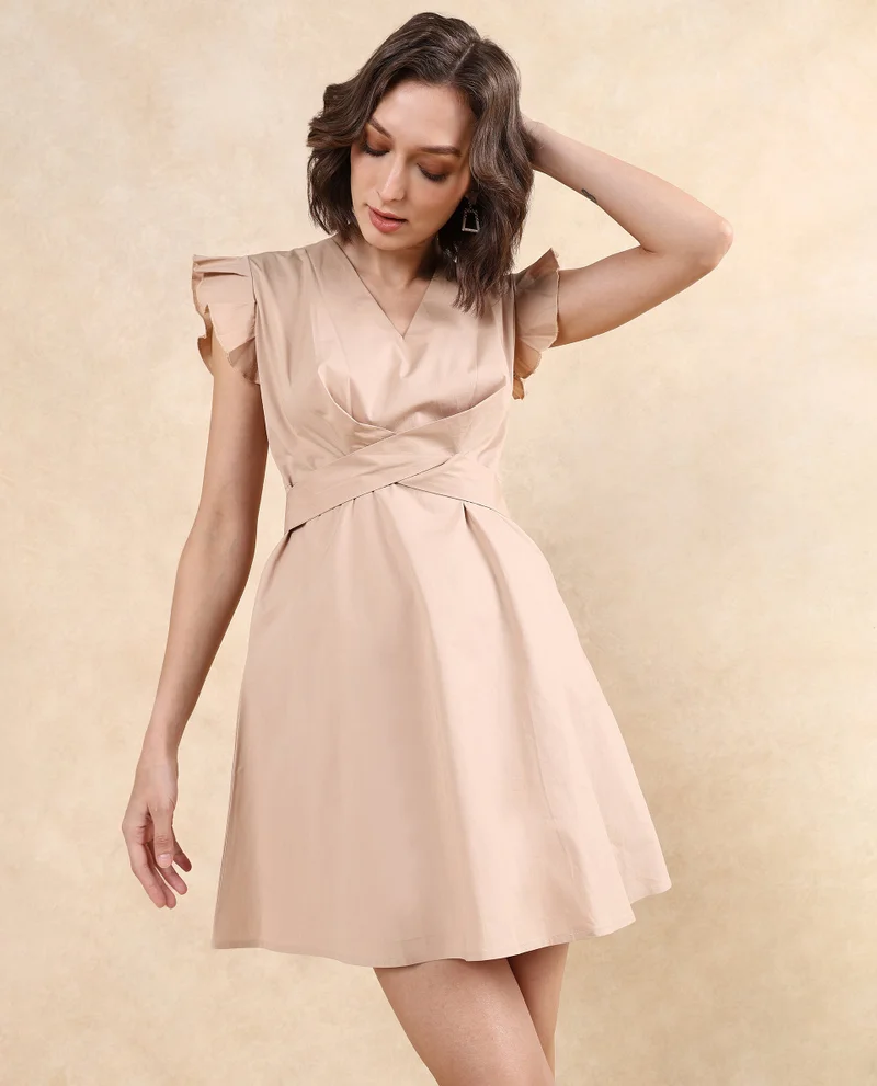 ريريزم Women's Dress With Criss Cross Detail At Front