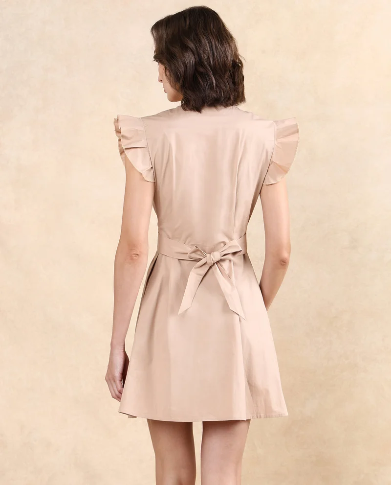 Rareism Women's Dress With Criss Cross Detail At Front