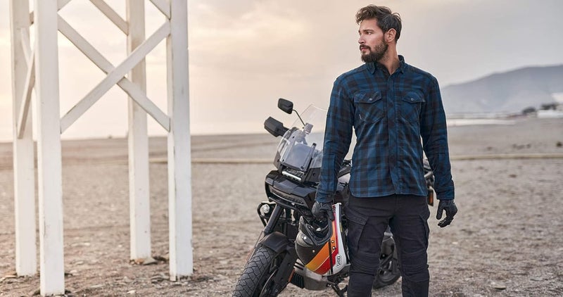 SHIMA Men's Renegade 2 Motorcycle Shirt - Blue, XXL - Image 3