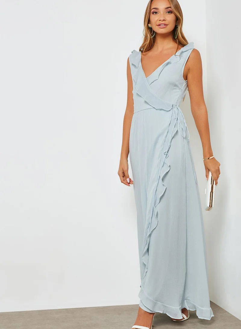 Vila Ruffle Wrap Dress