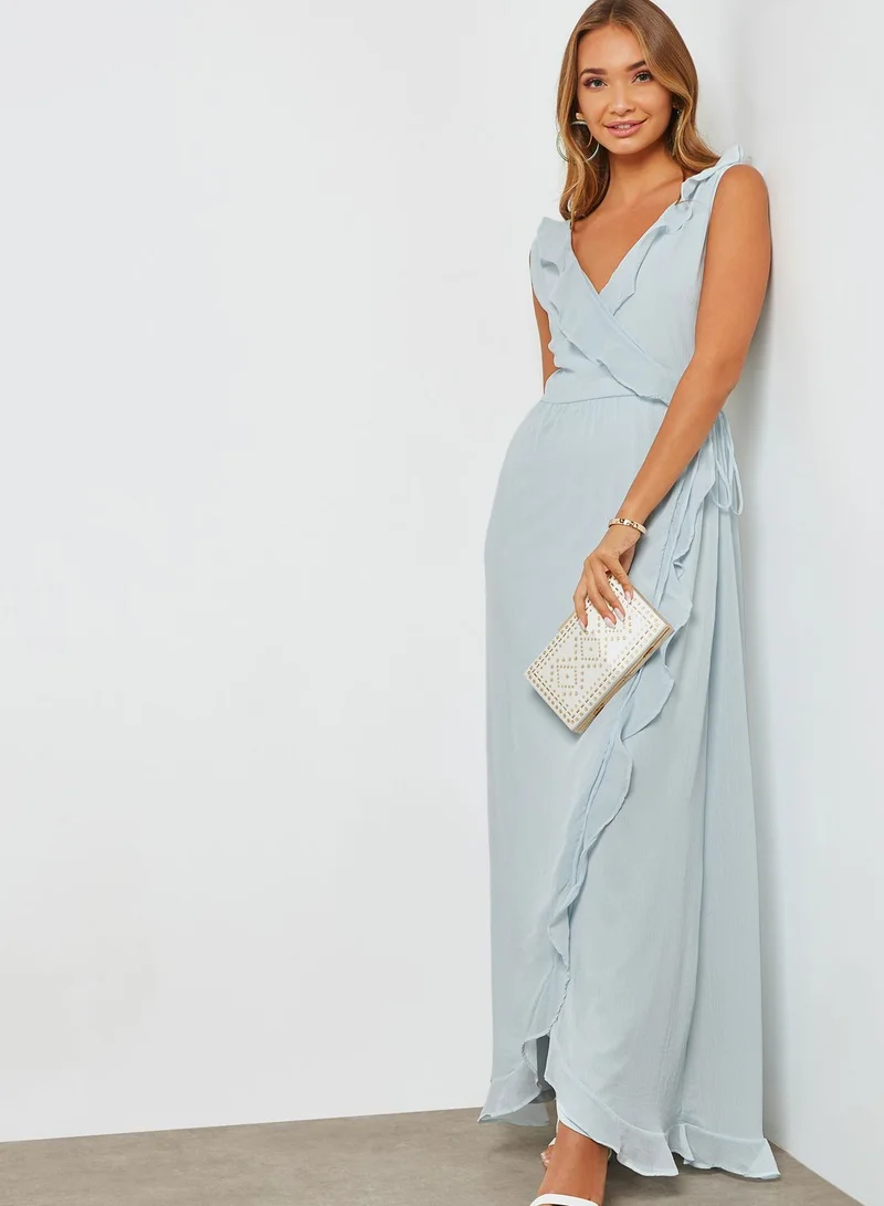 Vila Ruffle Wrap Dress