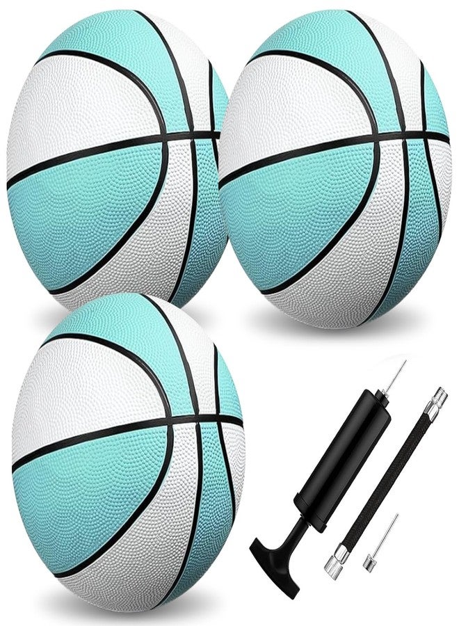 Conderyang 3 Pack Water Pool Basketball Size 6 Aqua Blue Rubber Waterproof Water Basketball for Swimming Pool Ball Lake Hoop Games (9 Inch) - Image 1