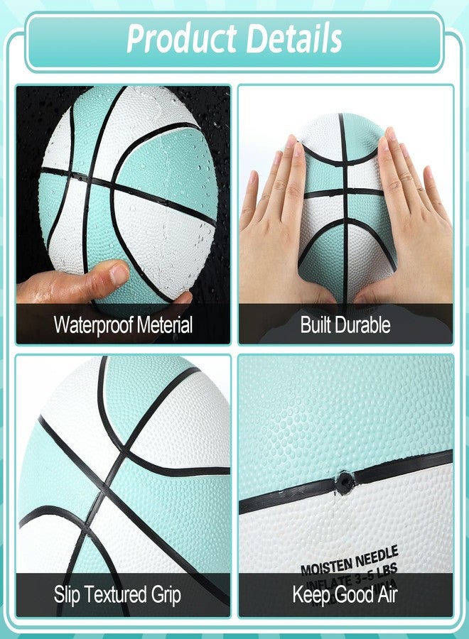 Conderyang 3 Pack Water Pool Basketball Size 6 Aqua Blue Rubber Waterproof Water Basketball for Swimming Pool Ball Lake Hoop Games (9 Inch) - Image 3