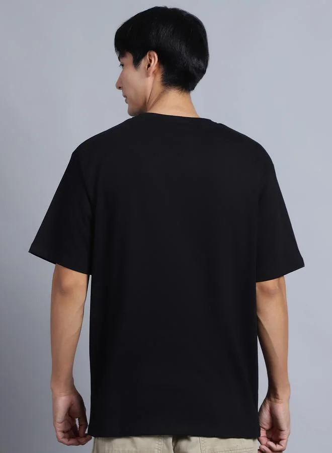 ستايلي Men Black Oversized Graphic Print T-Shirt By Door74