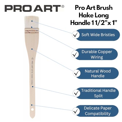 Pro Art Hake Paintbrush, 1-1/2-inch x 1-inch Brush, Natural - Image 2