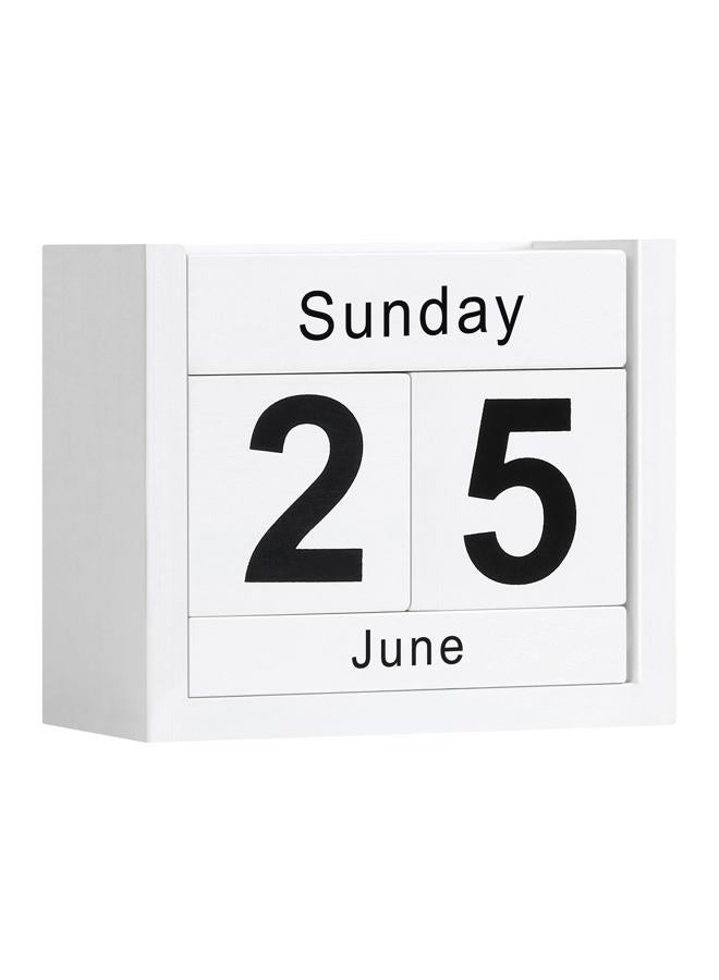 DEERINE Wooden Block Calendar for Desk, DBC02E - Image 1