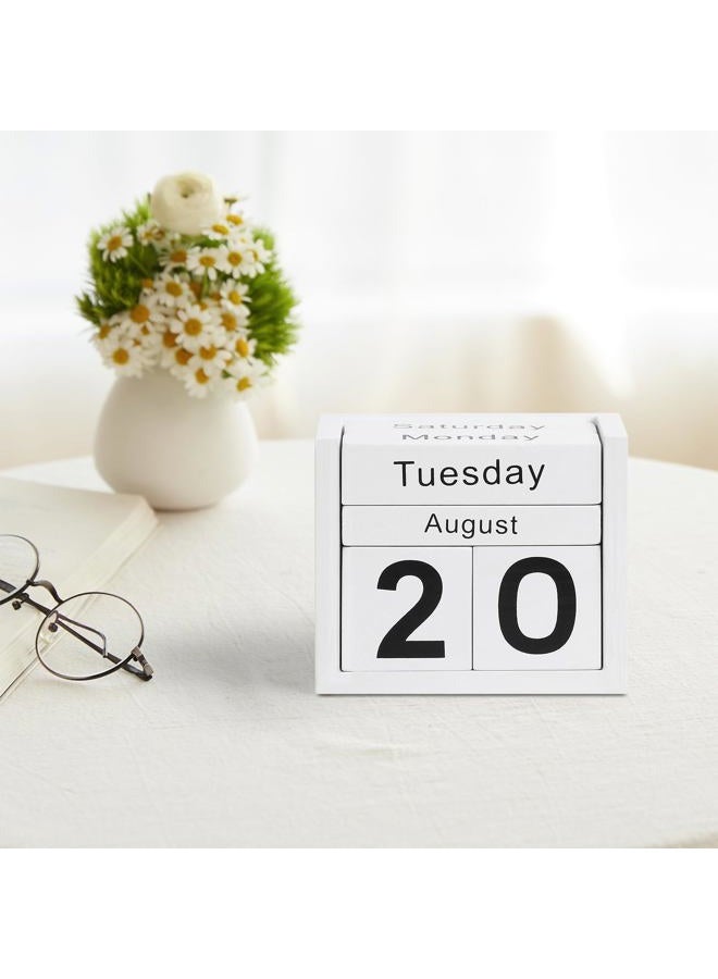 DEERINE Wooden Block Calendar for Desk, DBC02E - Image 2