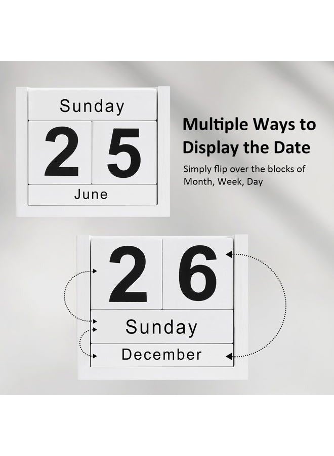DEERINE Wooden Block Calendar for Desk, DBC02E - Image 3