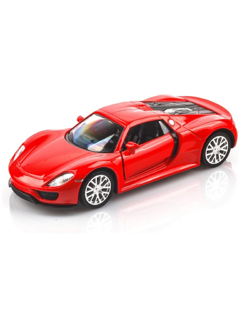 1:36 Alloy Sports Car Model , Pull-Back Toy Car With Opening Doors , Collector's Decor Display , Model Car Gift For Boys And Girls Red , 12.5 cm*5 cm*3.5 cm - Image 1