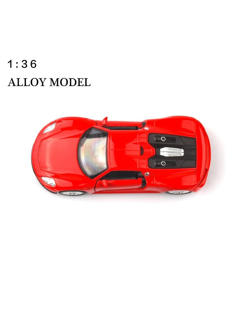 1:36 Alloy Sports Car Model , Pull-Back Toy Car With Opening Doors , Collector's Decor Display , Model Car Gift For Boys And Girls Red , 12.5 cm*5 cm*3.5 cm - Image 2