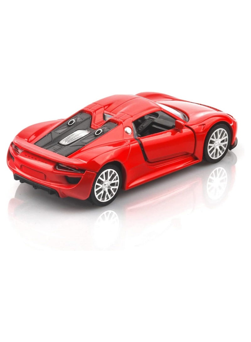 1:36 Alloy Sports Car Model , Pull-Back Toy Car With Opening Doors , Collector's Decor Display , Model Car Gift For Boys And Girls Red , 12.5 cm*5 cm*3.5 cm - Image 3