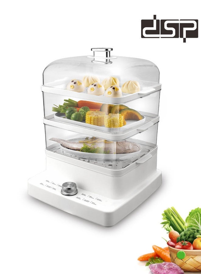 DSP Electric Food Steamer, 12L Large Capacity 3-Tier Detachable Design, Max 60 Mins Timer Control, Quick & Easy Meal Prep,Efficient and Compact, for Cooking Vegetables, Seafood, Soups, Stews and Pasta,1200W,KA5015 - Image 1
