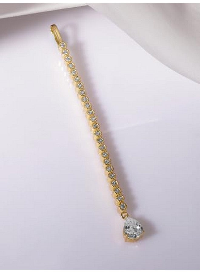 Rubans Stylish 22KT Gold Plated Cubic Zirconia Studded & AD Drop Handcrafted Maang Tikkas - Image 3