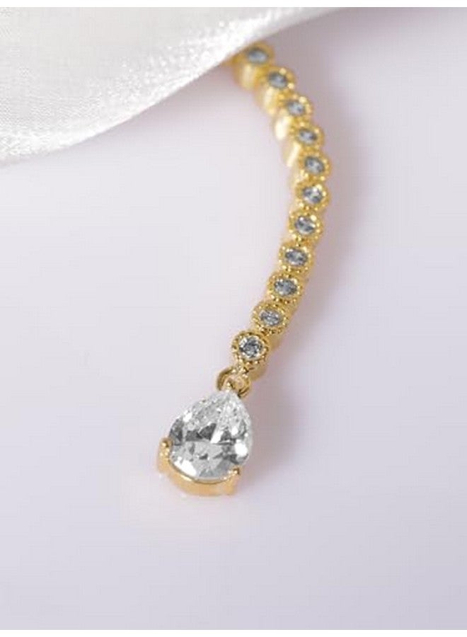 Rubans Stylish 22KT Gold Plated Cubic Zirconia Studded & AD Drop Handcrafted Maang Tikkas - Image 4