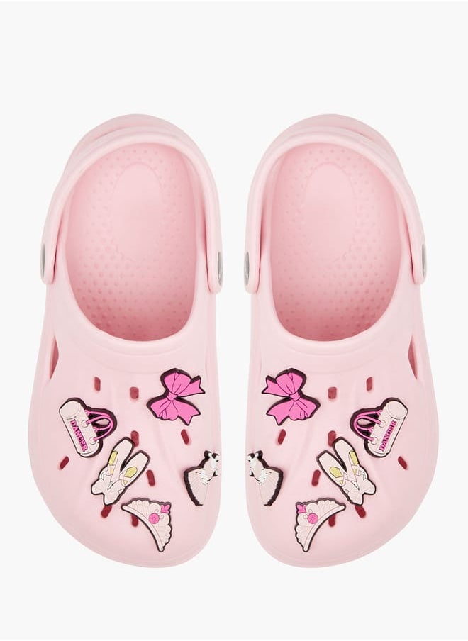 Aqua Girls' Applique Detail Clogs with Backstrap  - Image 2