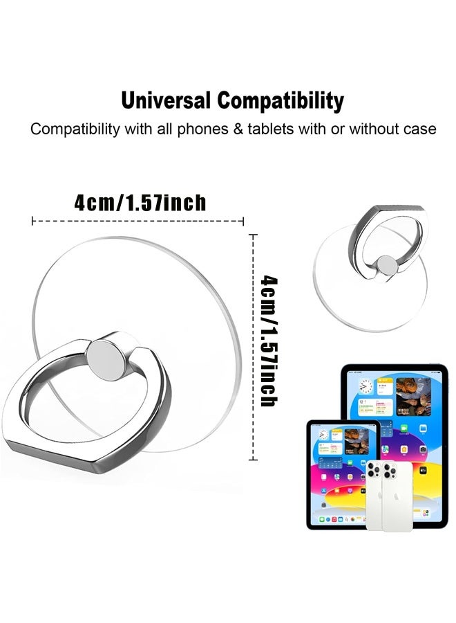 6PCS Transparent Phone Ring Holder Stand, 360° Rotation Cell Phone Ring Holder Mobile Finger Kickstand,Clear Phone Ring for Phone Case (Round) - Image 2